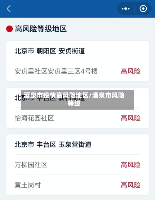 酒泉市疫情高风险地区/酒泉市风险等级-第2张图片